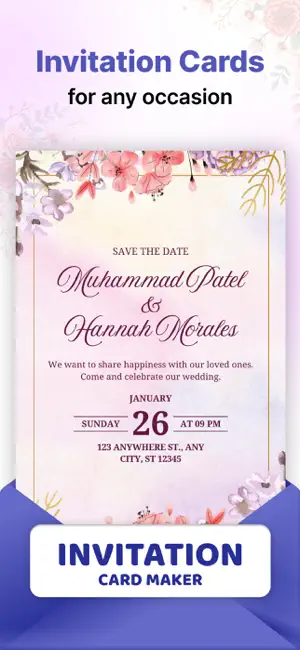 Invitation Card & Design Maker iPhone screenshot 2