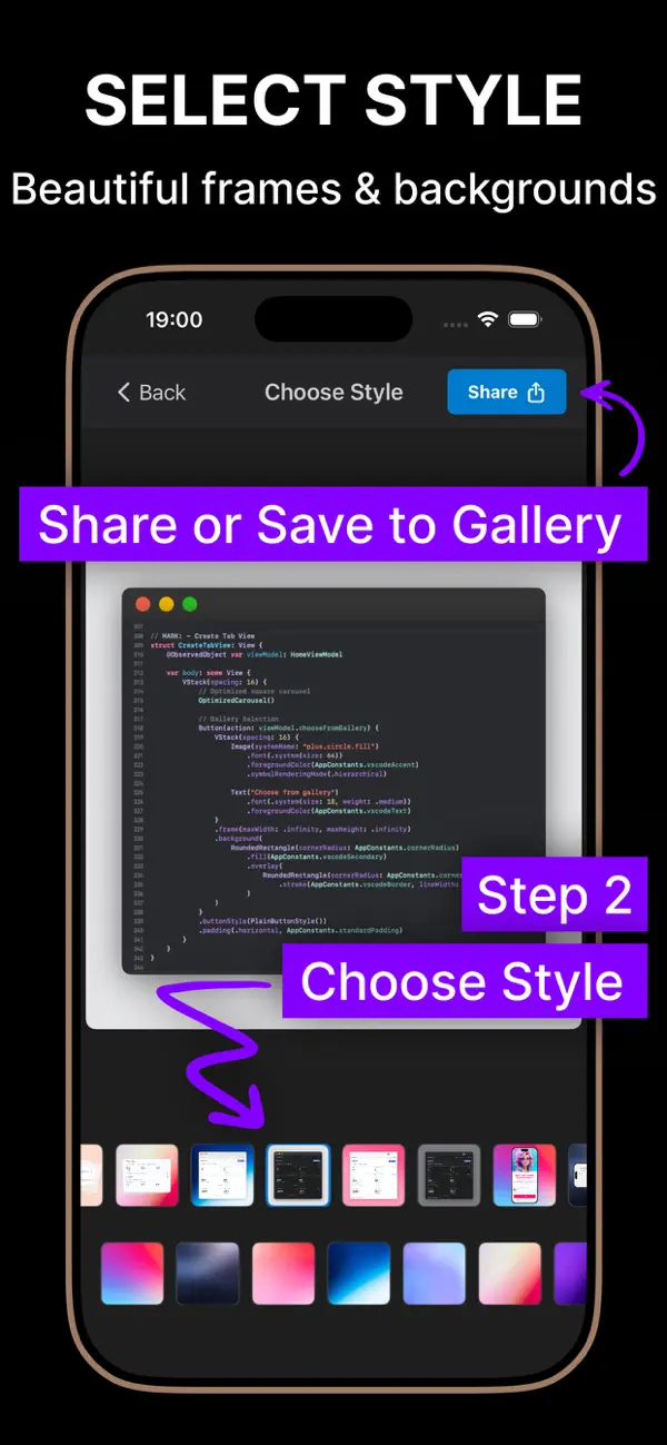 #5. Screenshot Editor - CodeFrame (iOS) Podle: Chamishka Dilina