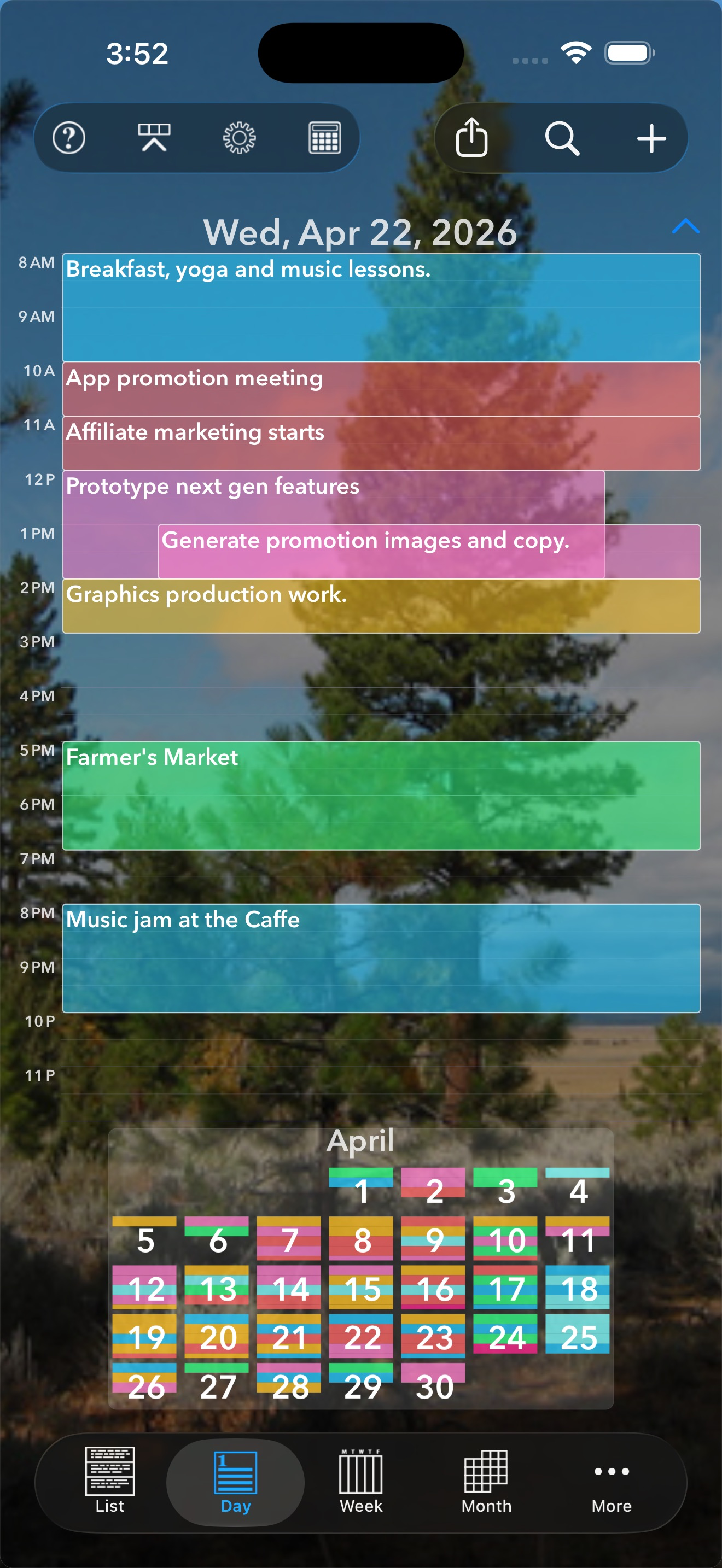 Perspectiva: Calendars, Charts