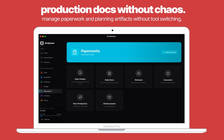 #5. Scriptease: Screenwriting (macOS) Ved: Onur Suluk