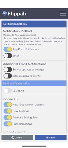 Flippah-Search Alerts For eBay screenshot