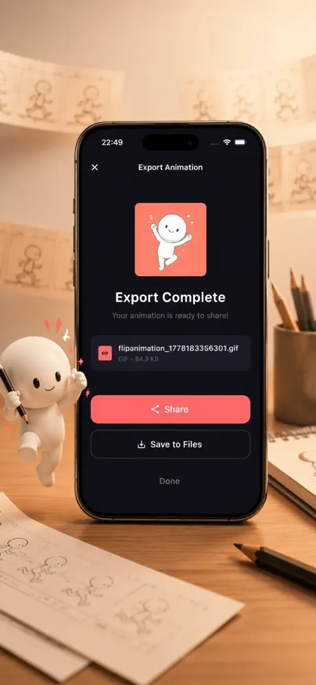 Flip Animation: Draw a Clip 2D 逐帧动画创作工具应用截图