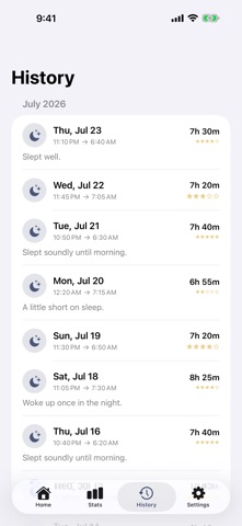 Sleep Memo - Sleep Tracker iPhone screenshot