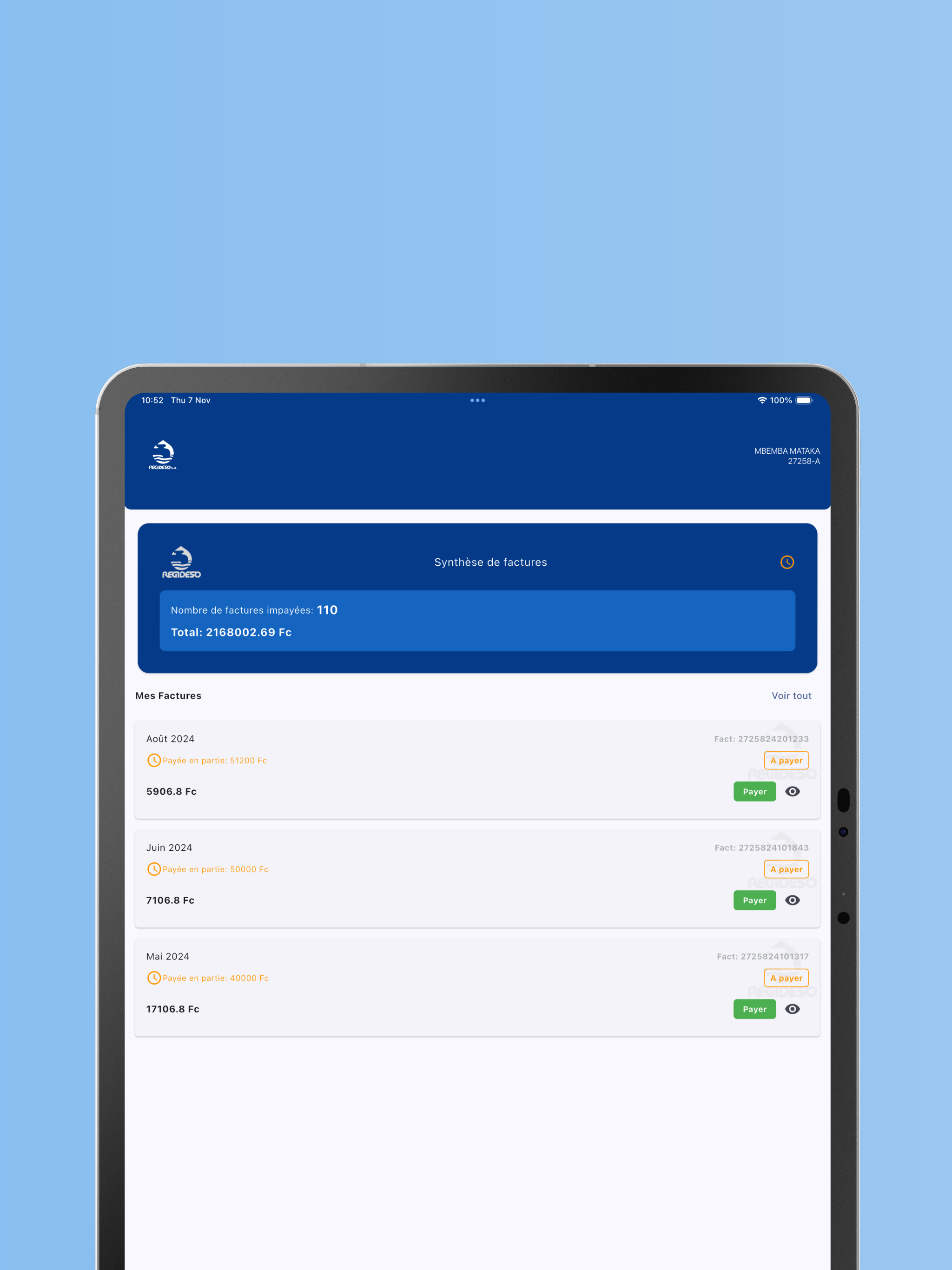 Regideso screenshot 8