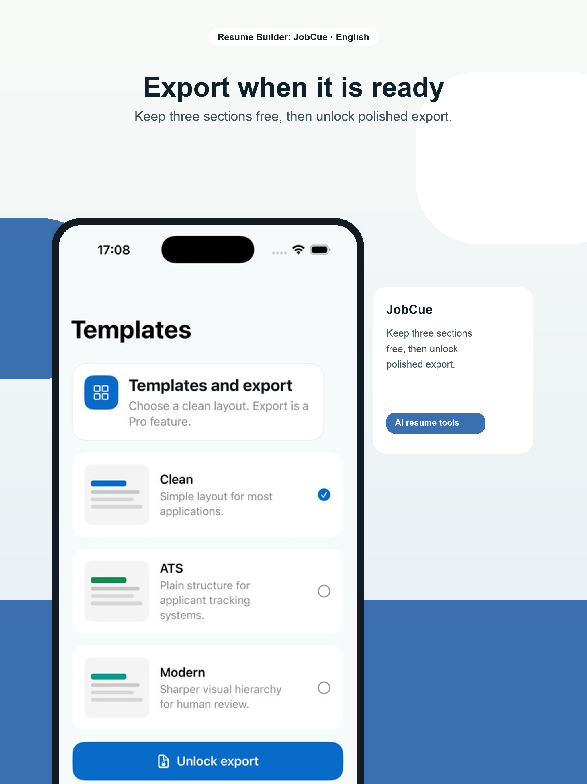 Resume Builder: JobCue