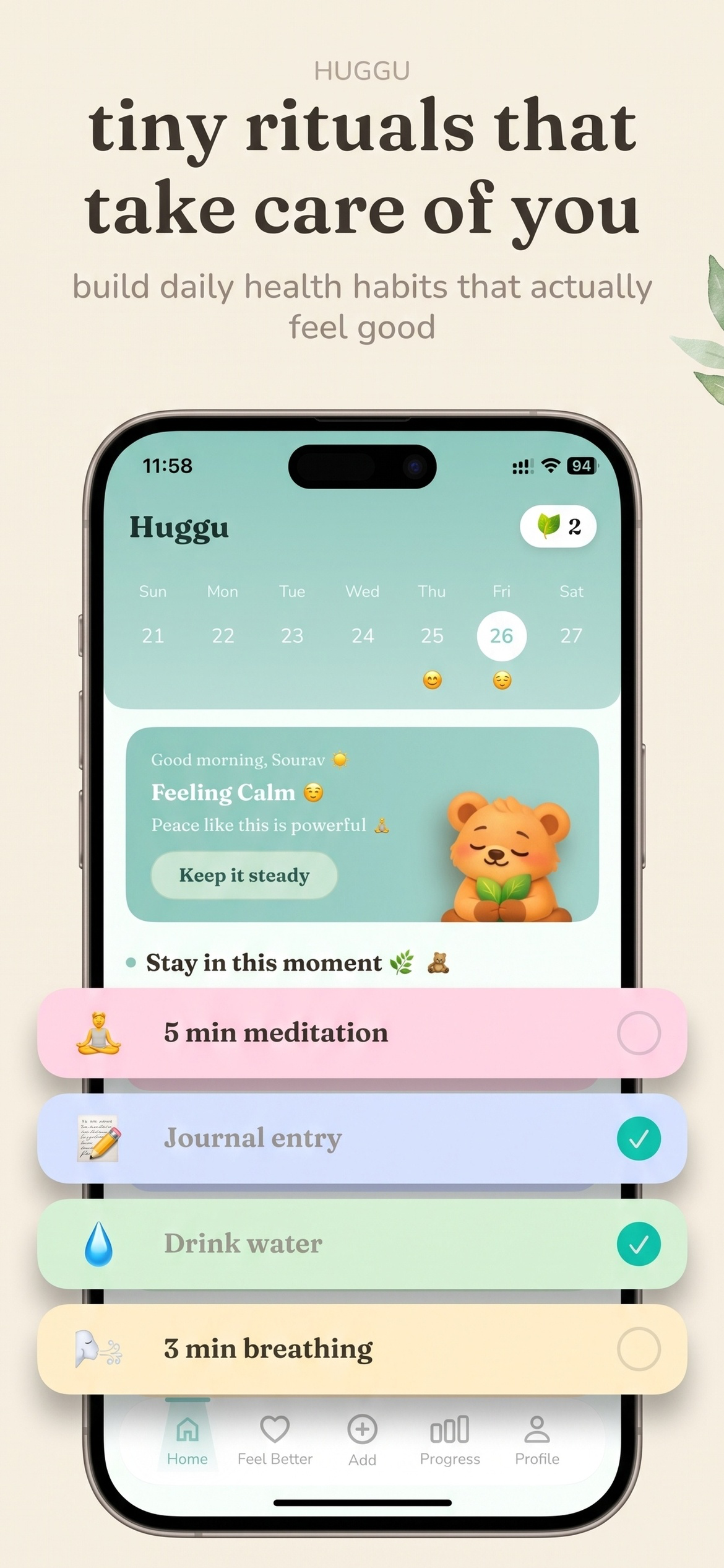 Huggu: Self-Love & Mood Diary