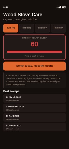 Wood Stove & Chimney Care iPhone screenshot