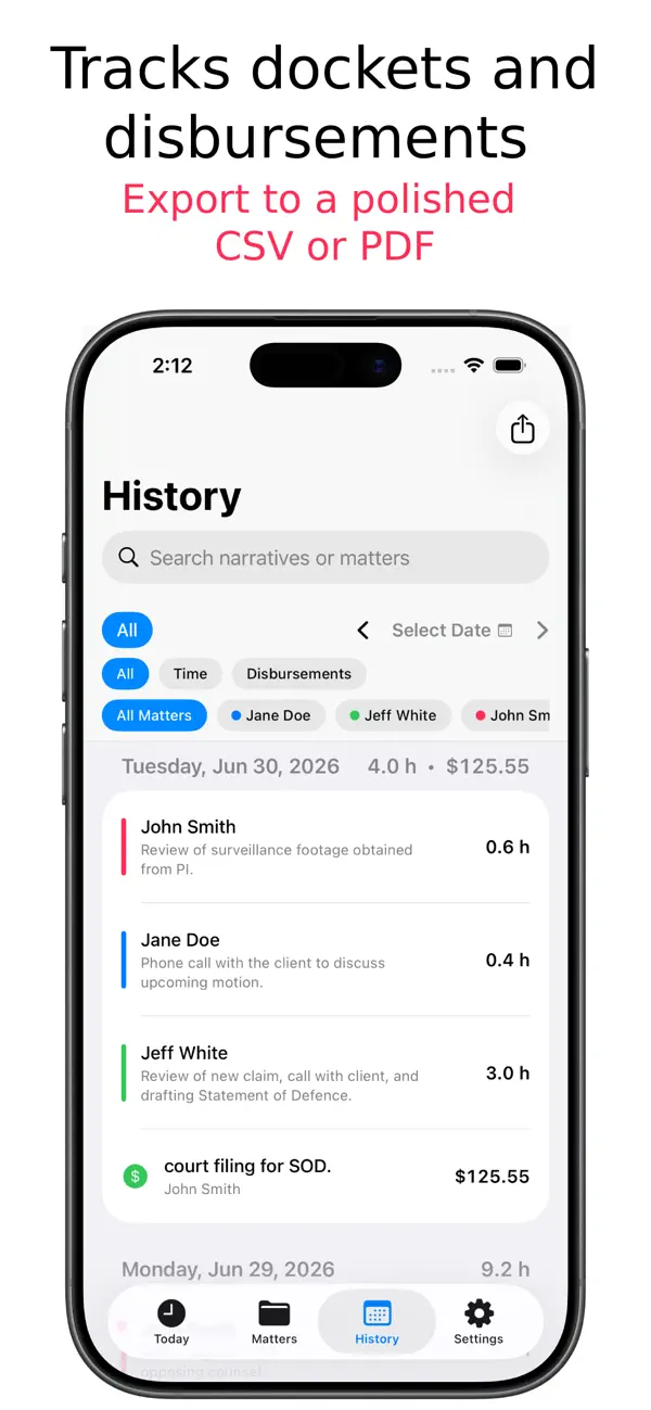 Screenshot #3 pour Pocket Docket - Time Tracker
