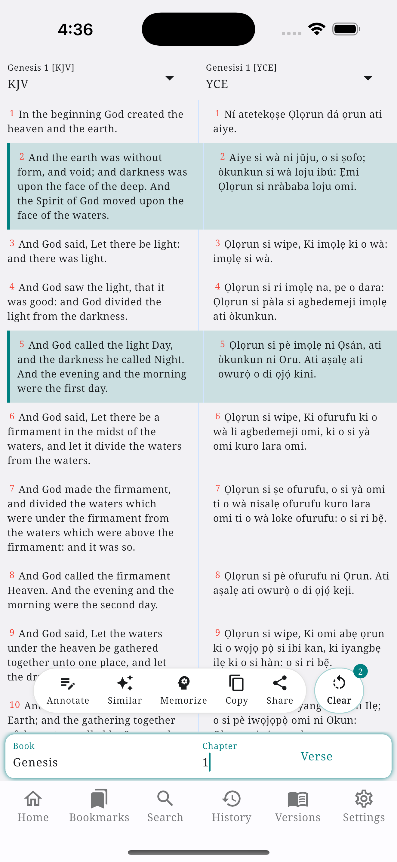 Bi Bible - Offline Bilingual screenshot 2