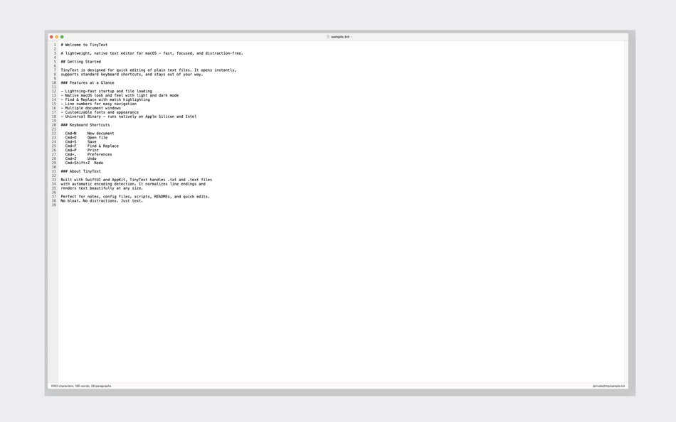 #4. TinyText Editor (macOS) Podle: Jim Newton