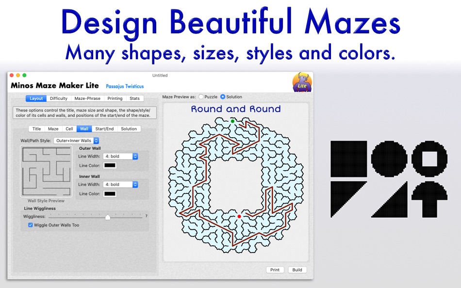 #1. Minos Maze Maker Lite (macOS) Podle: Eduard Schwan