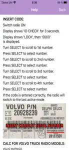 RADIO CODE for VOLVO TRUCK screenshot #2 for iPhone