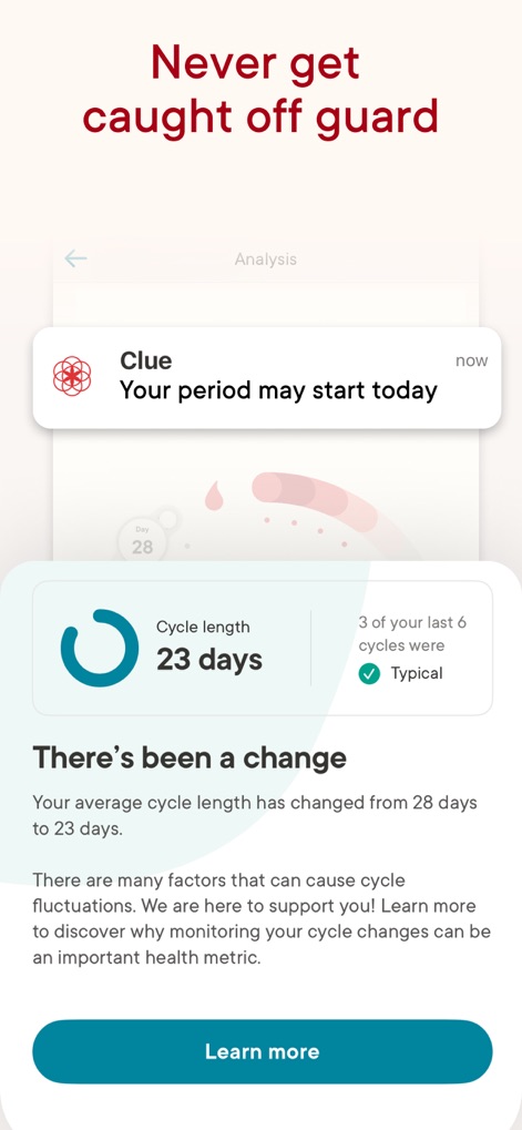 Clue Period & Cycle Tracker - Avvisi Precocissimi