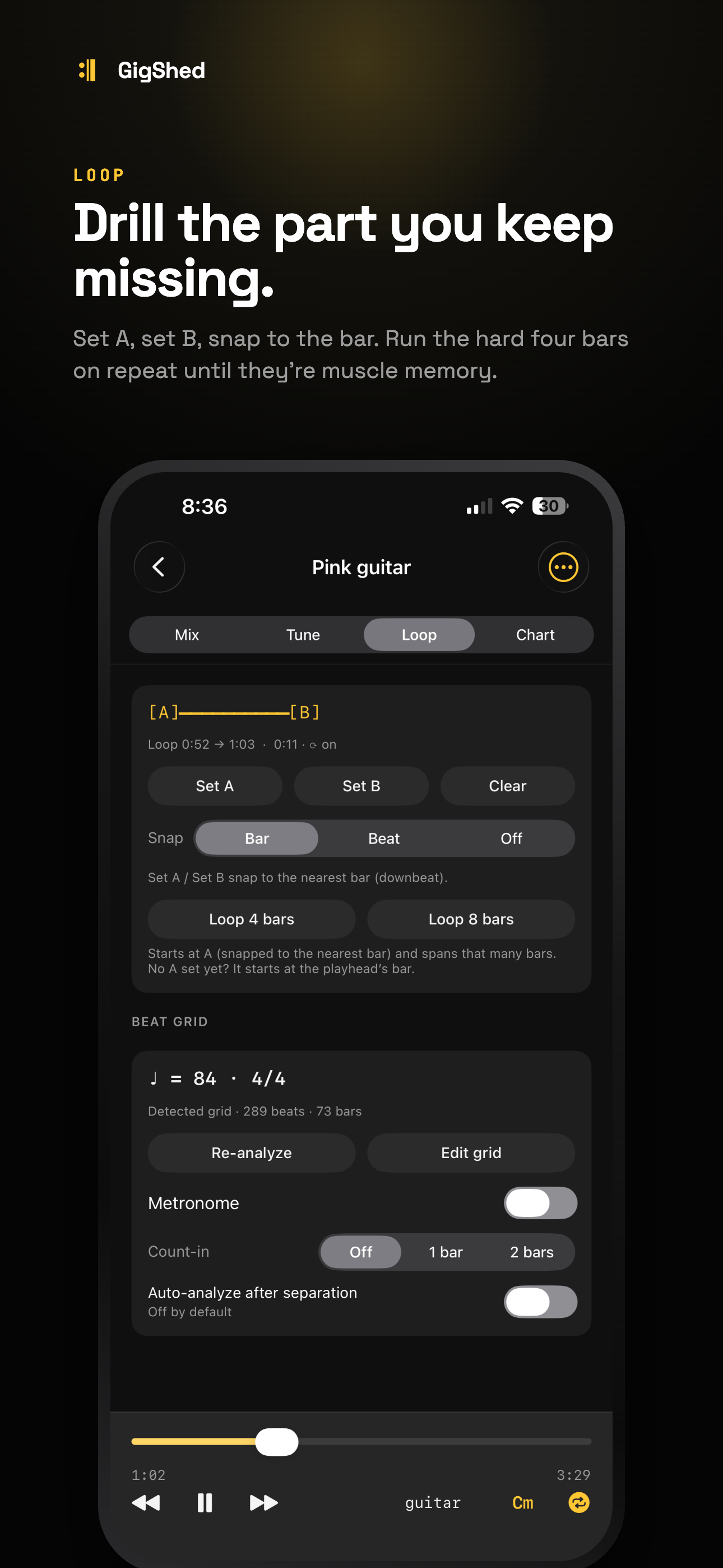 GigShed: Stems, Chords & Key screenshot 3