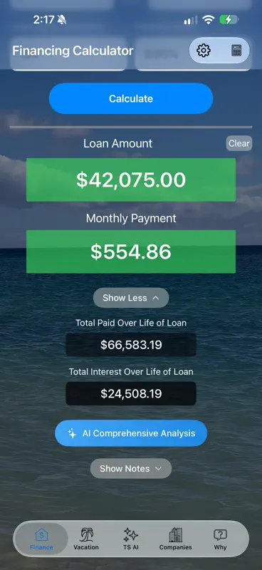 Timeshare Calculators with AI screenshot 2 of 10