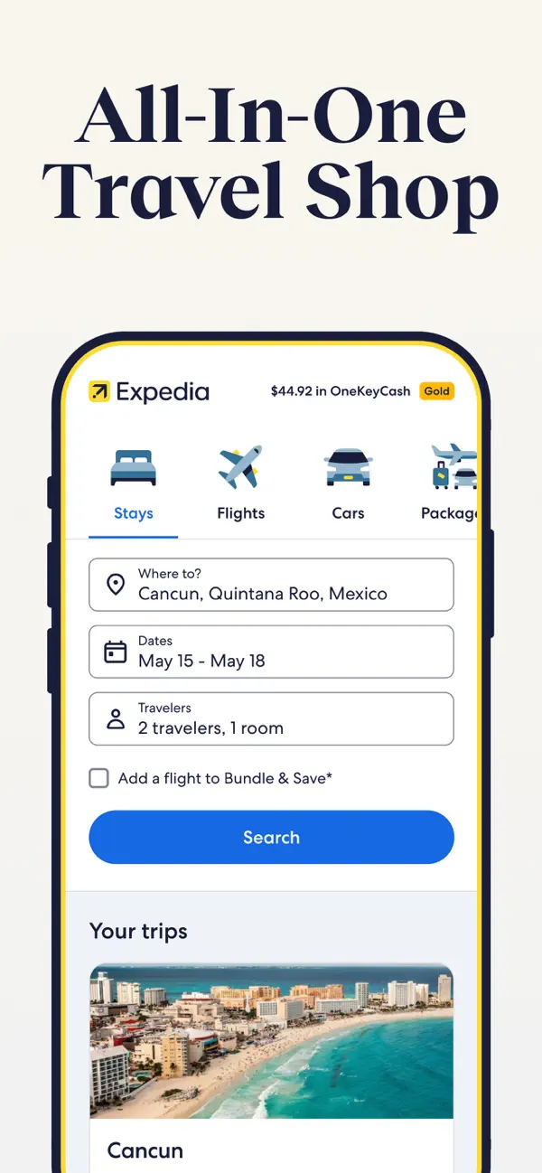 #1. Expedia: Hotels, Flights, Cars (iOS) Av: Expedia, Inc.