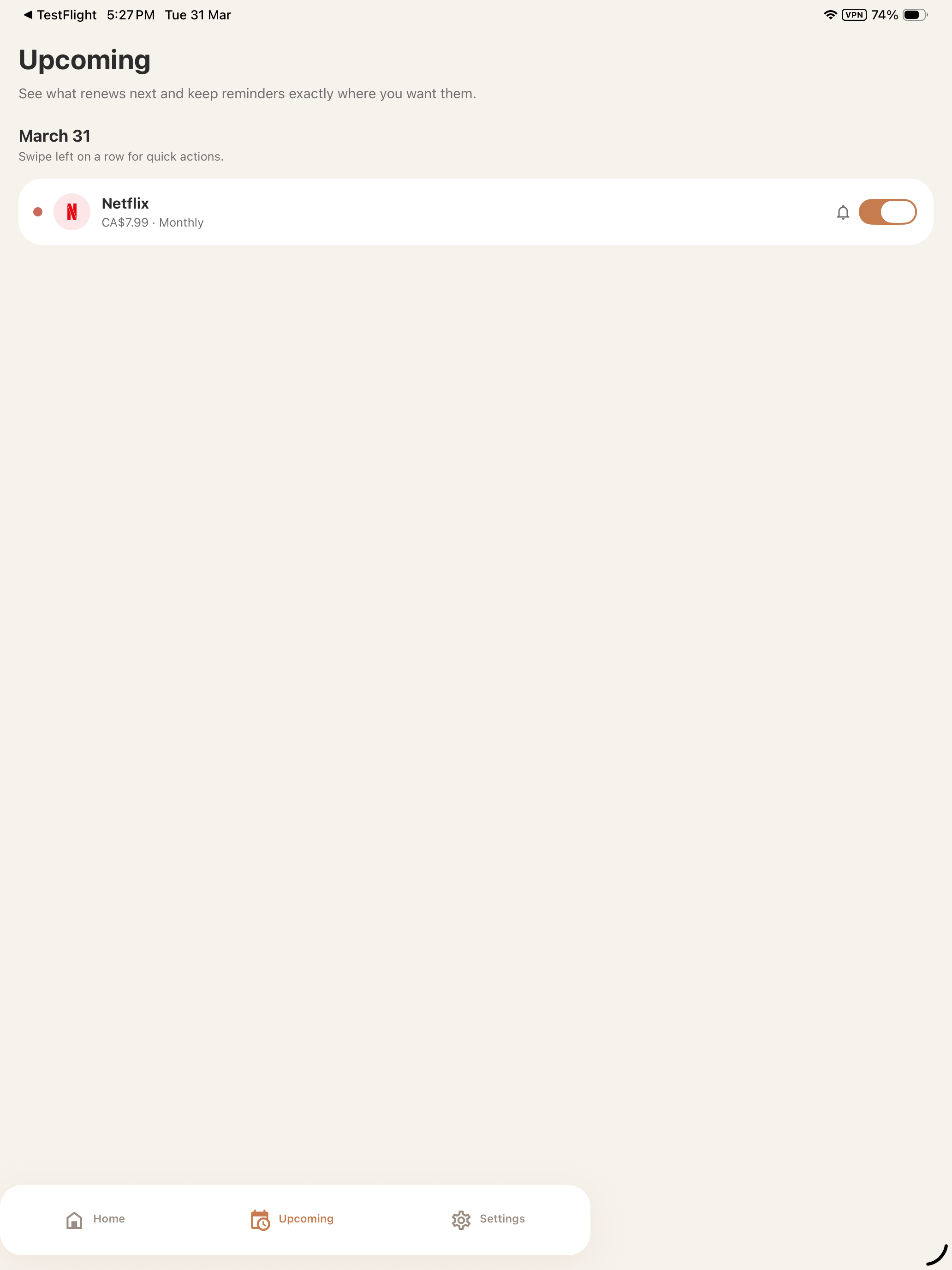 Subscriptions Tracker & Cancel