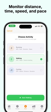 Walking Running Cycling Goal iPhone screenshot