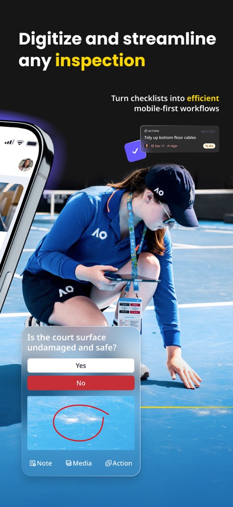 SafetyCulture (iAuditor) - The tool transforms paper checklists into dynamic forms, allowing users to "capture visual evidence" within inspections and seamlessly "assign follow-up actions".