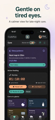 CradleNote: Baby Tracker iPhone screenshot