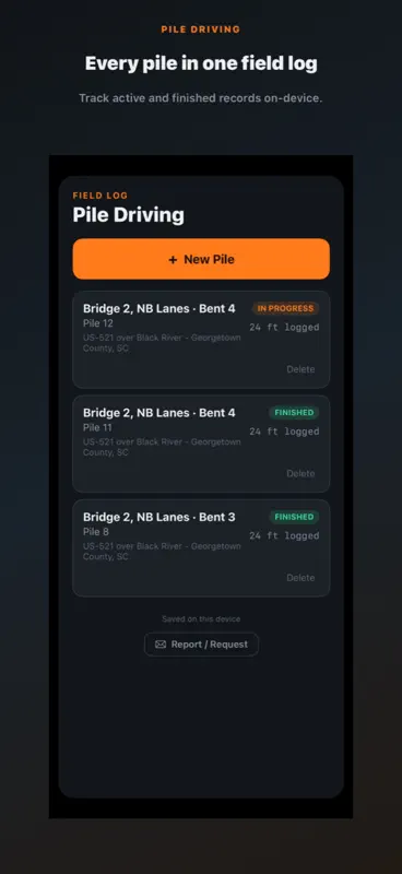 Pile Driving Log screenshot 6 of 7