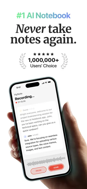 HyNote: AI Note Taker, Summary screenshot 1 of 10