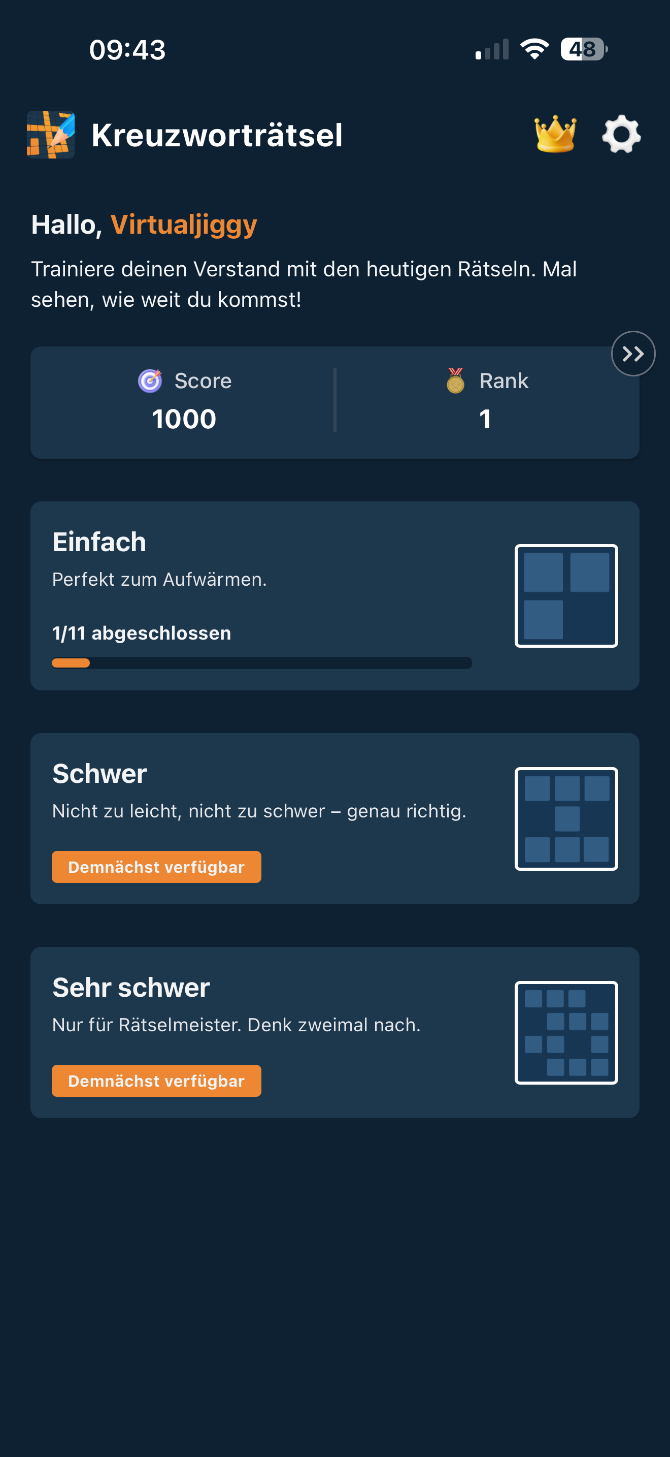 Kreuzworträtsel-Spiele
