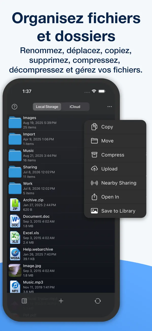 Screenshot #1 pour AirDisk: Transfert de fichiers