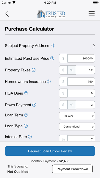 TLC Mortgage Screenshot