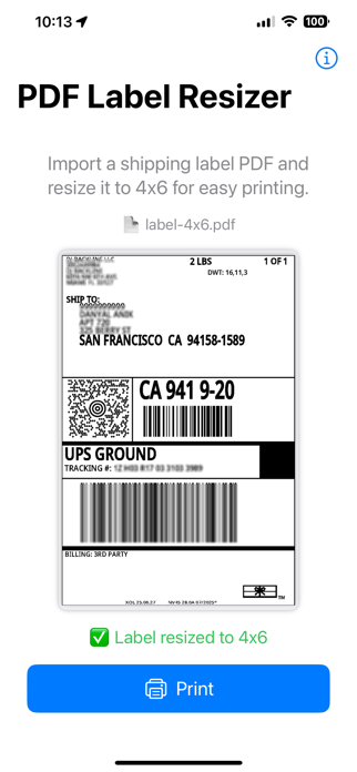 PDF Label Resizer Screenshot 3 of 4