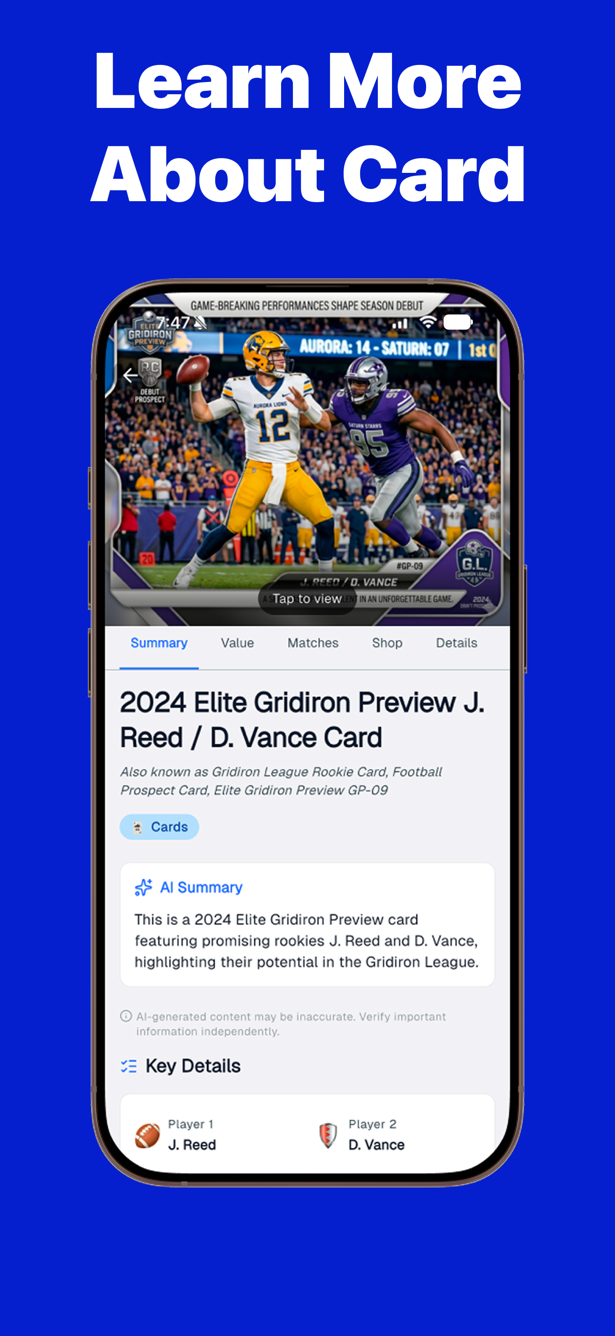 Sports Card Value Scanner: SC1