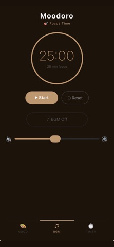 Moodoro - Focus BGM & Pomodoro iPhone screenshot