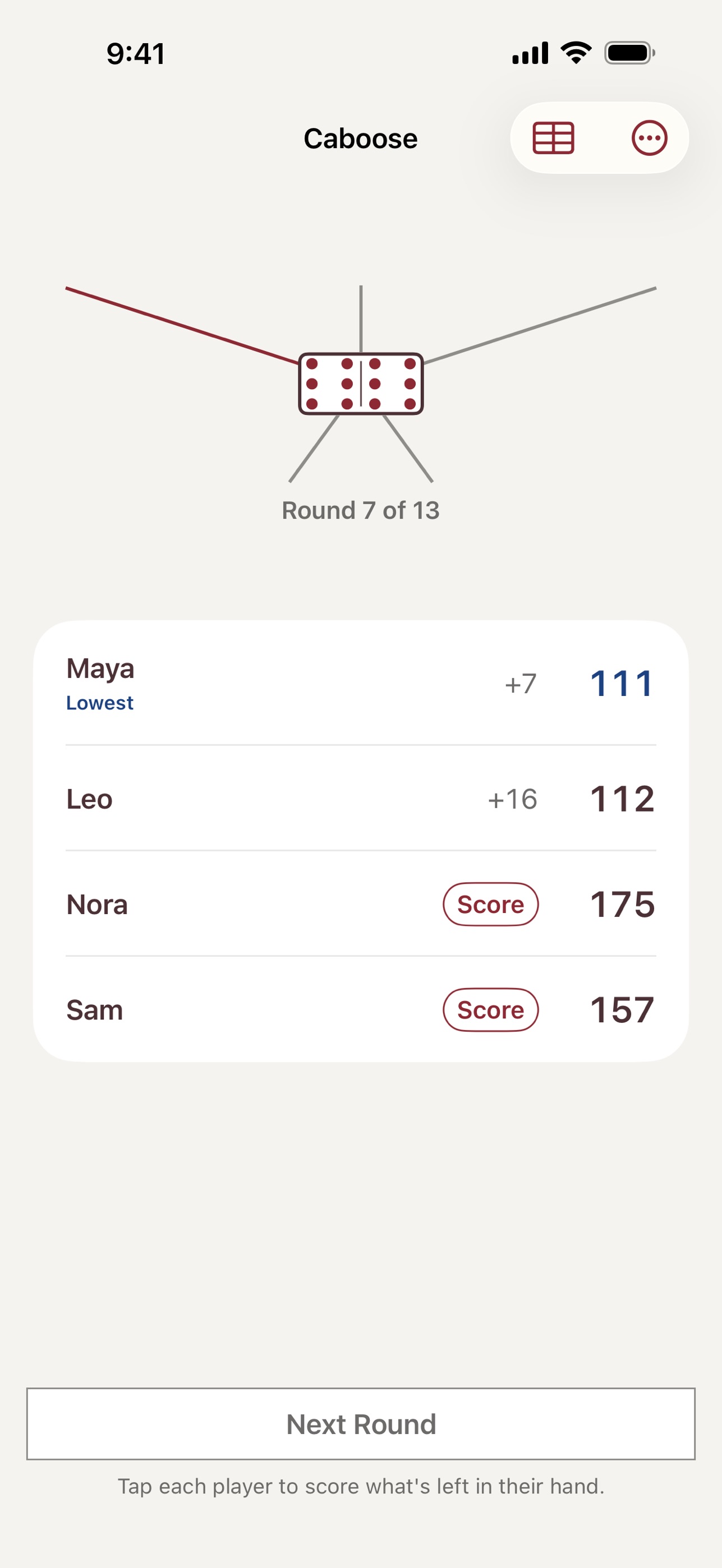 Screenshot 1 of Caboose - train score tracker