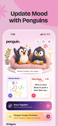 Penguin Couple: Games & Widget Screenshot 2 of 7