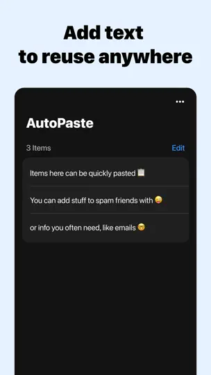 Captura de pantalla de AutoPaste • Keyboard en iPhone 3