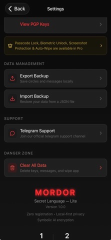 Mordor Secret Language Lite screenshot