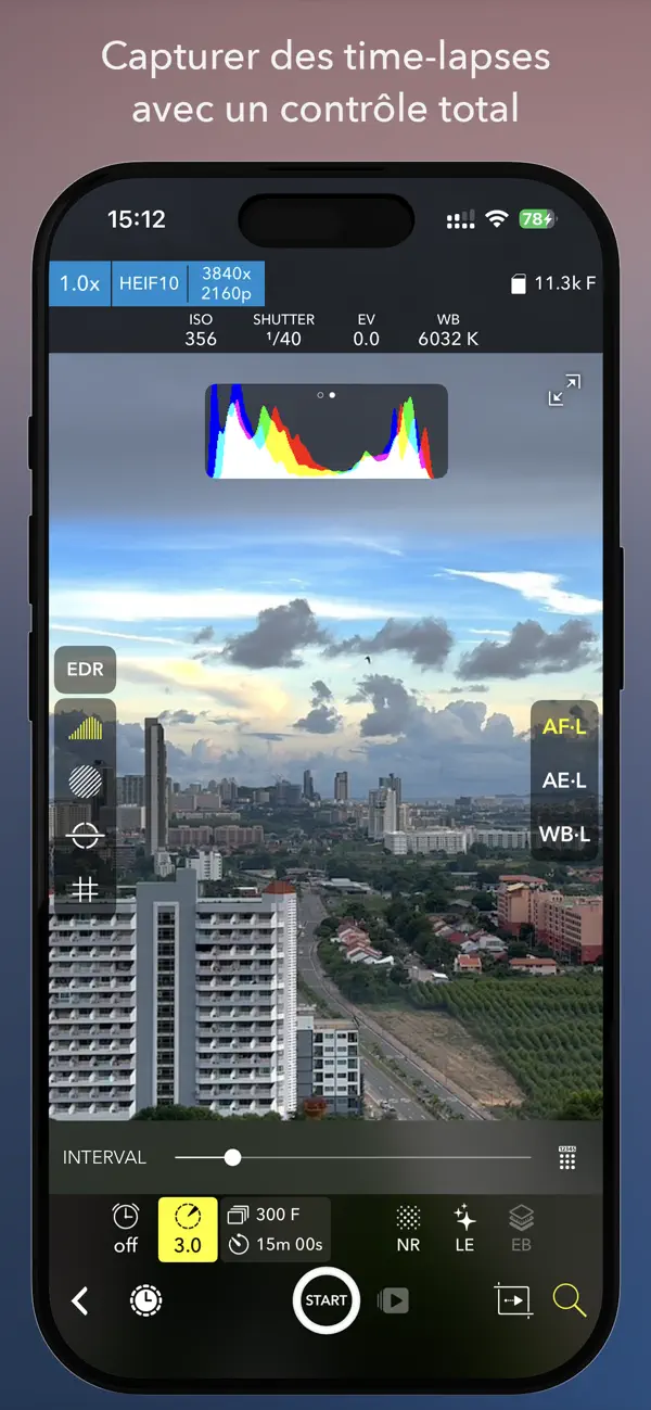 Screenshot #1 pour Skyflow – Caméra time-lapse