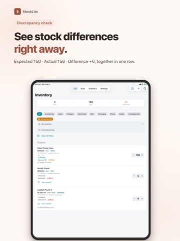 Barcode Inventory: StockLite iPad screenshot