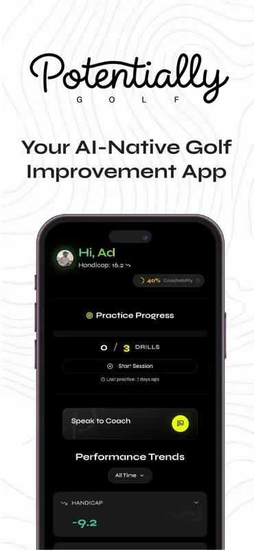 Potentially Golf: GPS & AI screenshot 1 of 7