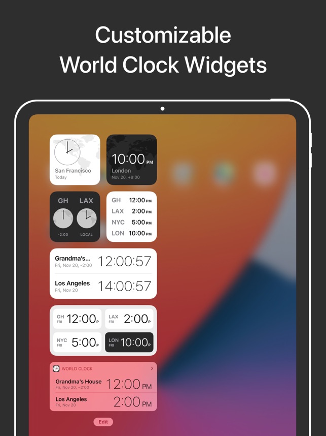 World Clock Time Zone Widgets on the App Store