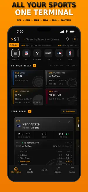 Sports Terminal: Scores & Odds screenshot 1