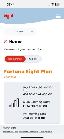 eight Telecom screenshot