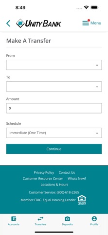 UNITY BANK MOBILE BANKING Screenshot 5 of 6