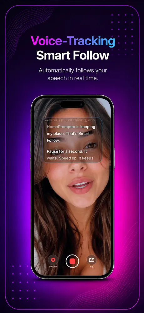 Smart Follow voice tracking on iPhone