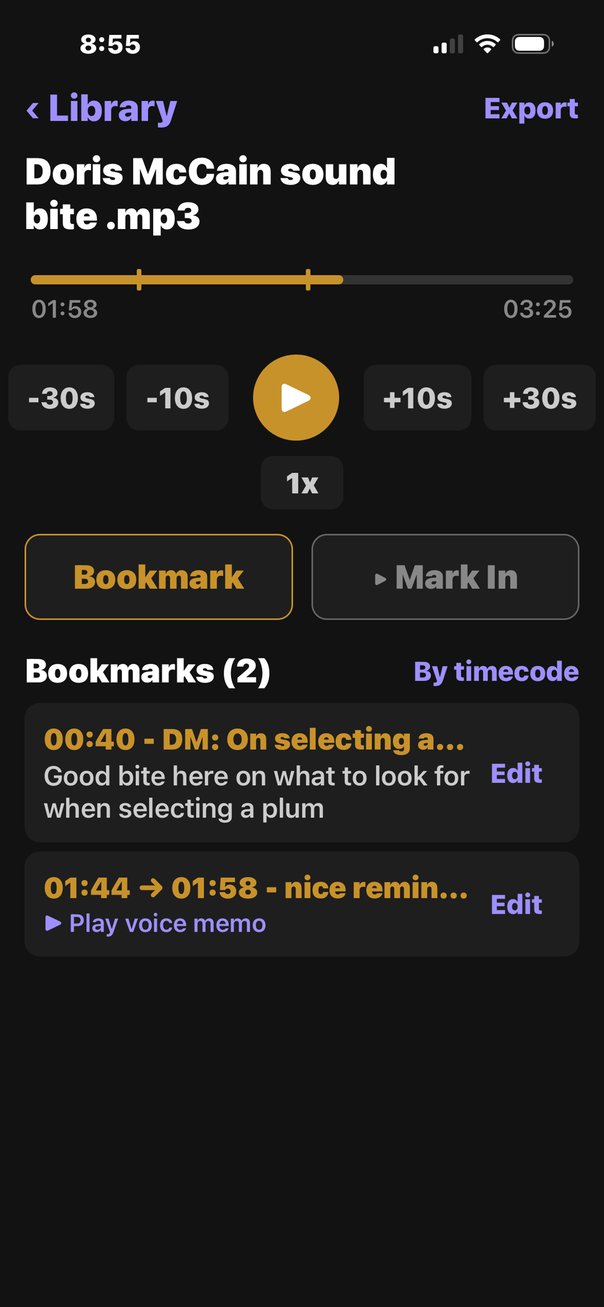 Earmarked: Audio Bookmarks