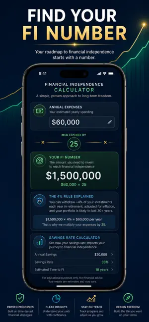 FIRE Calculator: Savings Rate screenshot 3