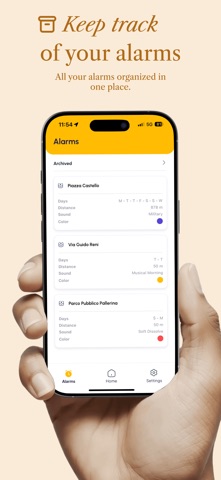 Bipit: location-based alarms screenshot