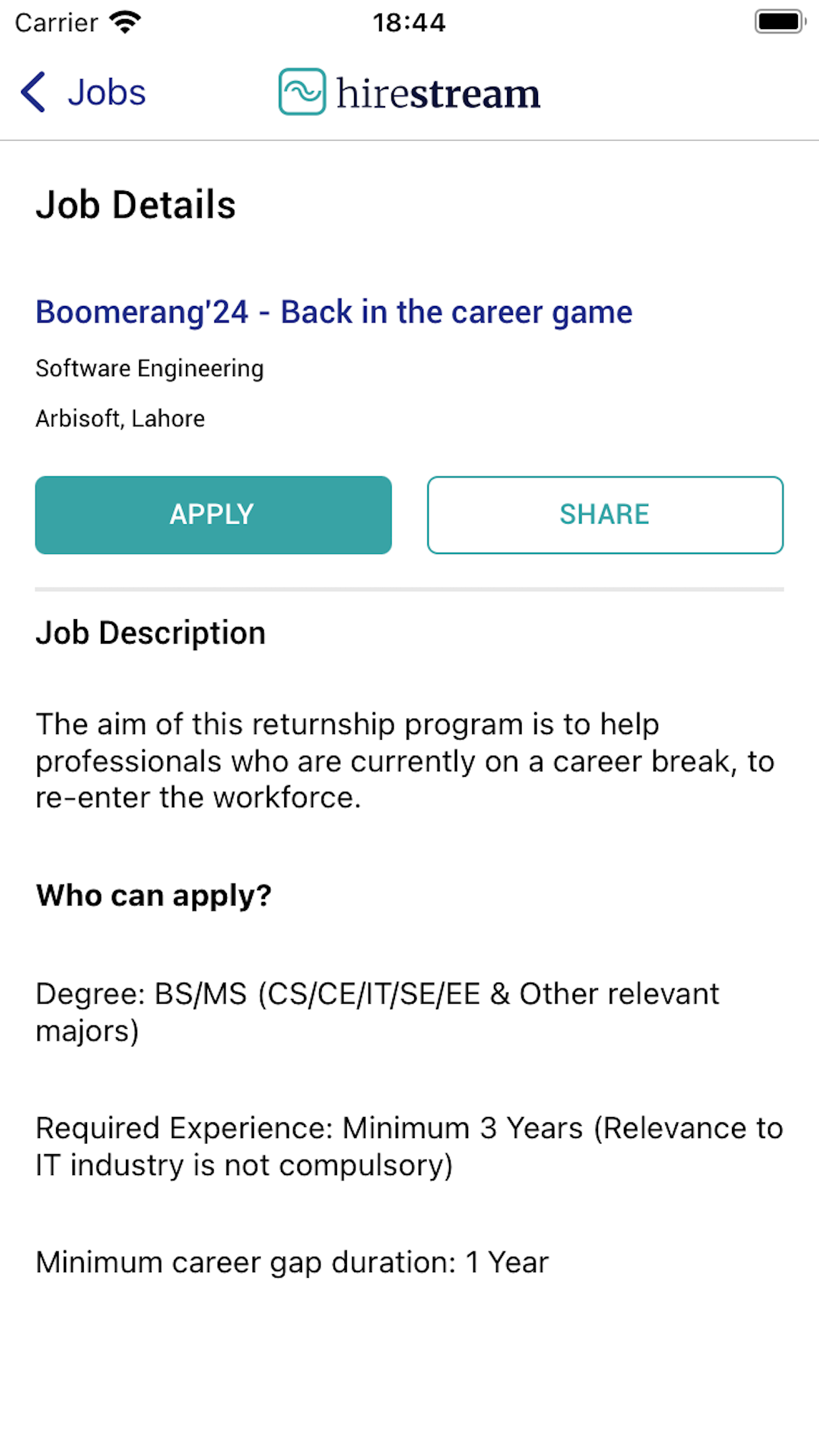 Hirestream