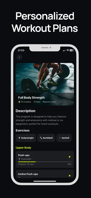 Home Fitness Workouts FitConfi screenshot 3