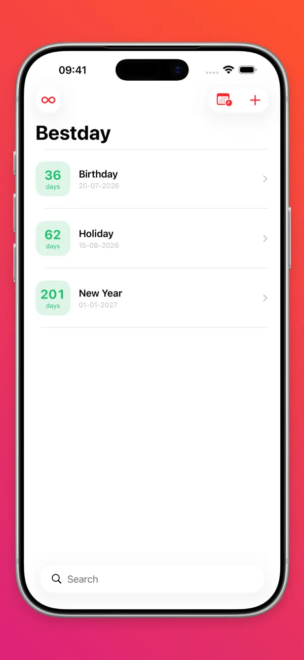 Screenshot #1 pour Bestday – Compte à rebours